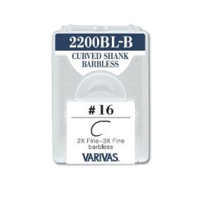 Varivas 2200BL-B Curved Shank Barbless Hooks (30 Pack)